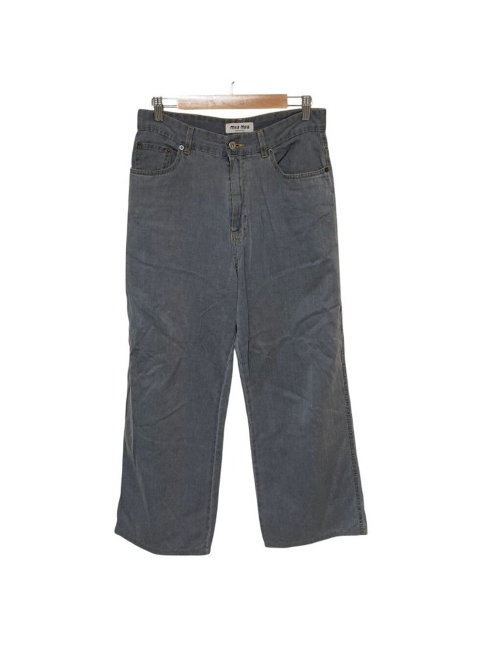 Miu Miu Chambray Jeans Denim Pants Gray